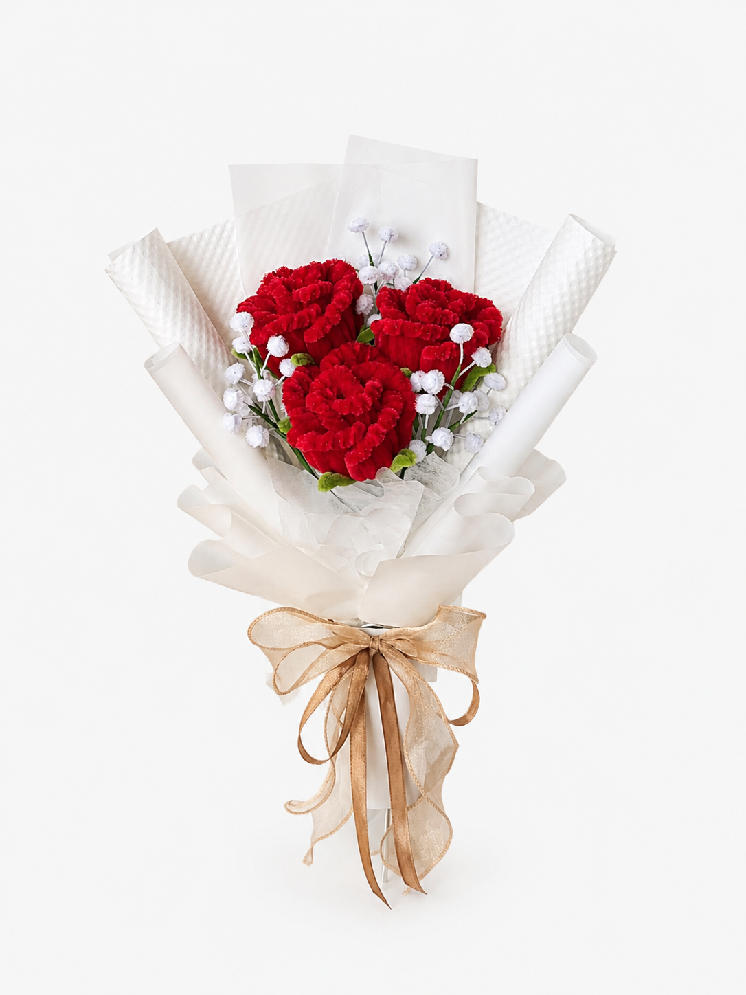 Lovely - 3 Roses — handmade pipe cleaner flower (ดอกไม้ถักมือ) by Flowerest.bkk